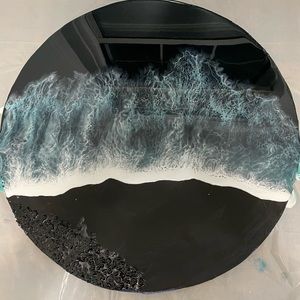 Custom Resin Beach Wave Art